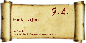 Funk Lajos névjegykártya